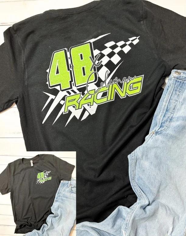 Race Tshirt Front and Back Personalized Design Black Unisex Tshirt S