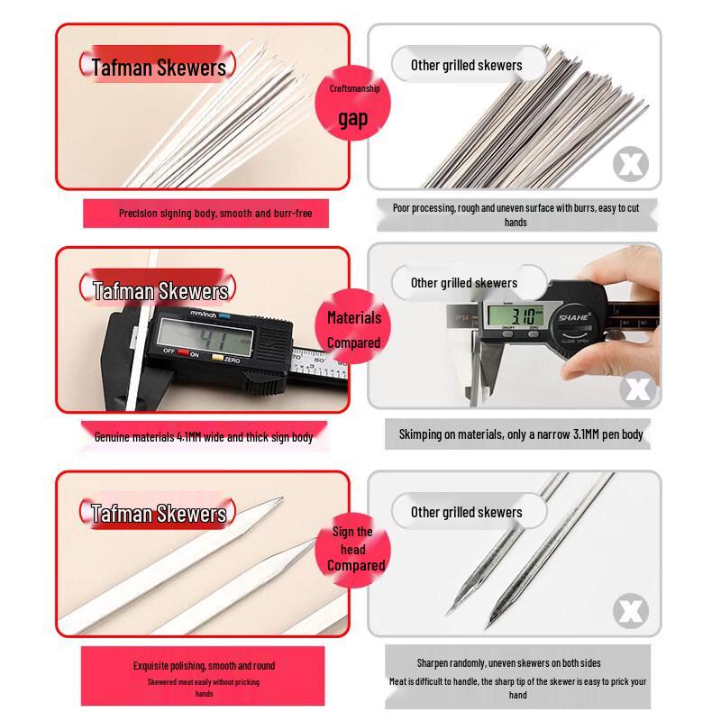 ZISIZ Stainless Steel BBQ Skewers