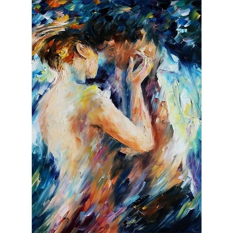 Leidenschaftlich Sexy Nackte Frau und Mann Poster Abstrakt Körperkunst Graffiti Ölgemälde Leinwanddruck für Schlafzimmer Hotel Wanddekoration