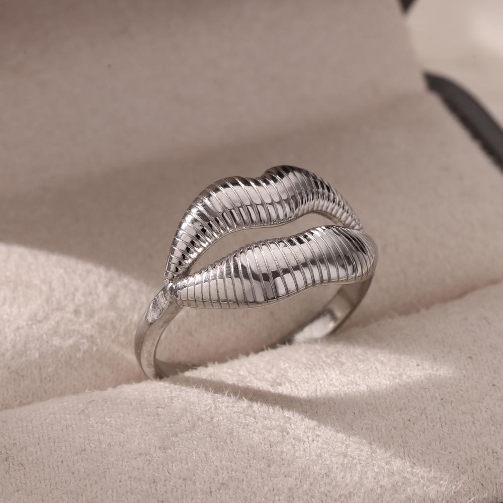 New Trend Stainless Steel Geometric Texture Wide Rings For Women Men Irregular Gold Color Wedding Ring Female Punk Jewelry Gift