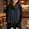 Breathable Sun Protection Shawl Thin Chiffon Long Beach Silk Scarf Polka Dots Printed Scarf  Travel