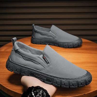 Modne szare płócienne męskie sneakersy lodowy jedwab męskie mokasyny oddychające antypoślizgowe buty do chodzenia dla mężczyzn podeszwa PVC obuwie do chodzenia Tenis Hombres
