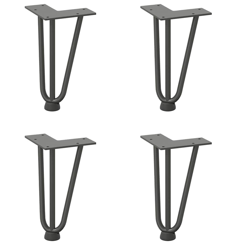Vidaxl Nogi Do Stołu Hairpin, 4 Szt., Antracyt, 20 Cm, Lita Stal