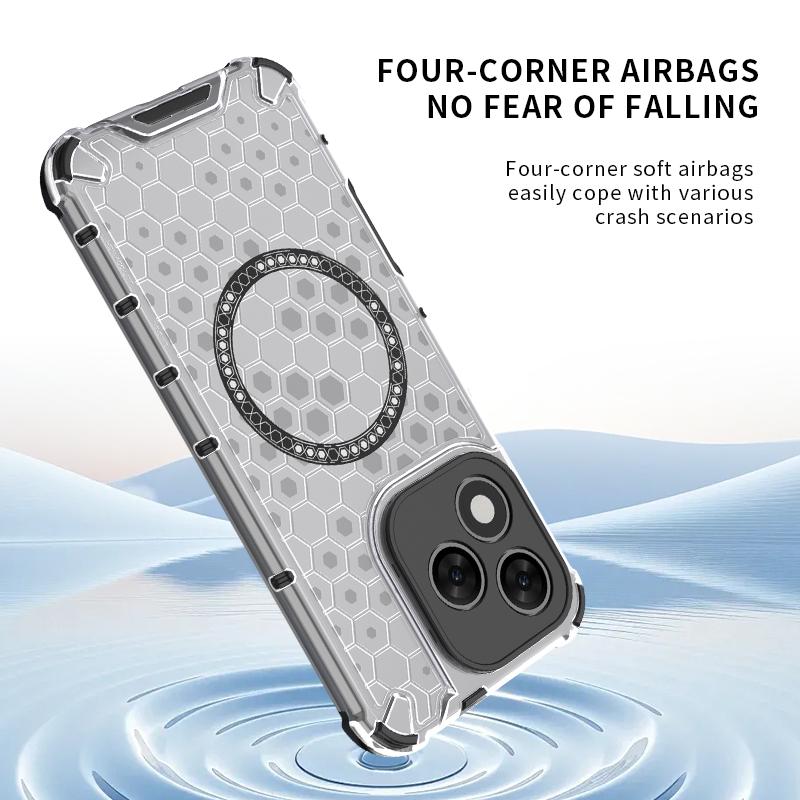 For Honor 400 Lite 5G Case Compatible with MagSafe WANLONFENG FC Series TPU+PC Phone Cover with Tempered Glass