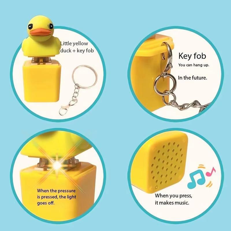 Duck Fidget Toy Quacking Fidget Toy Rechargeable Duck Key Chain Stress Relief Sensory Game Squeaky Home Decor For Bag & Tabletop