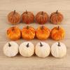 1 Satz Künstliche Flanell-Kürbismodelle für Herbst, Erntedankfest, Halloween-Party-Tischdekoration, Heim-DIY-Bastel-Kranz-Geschenke