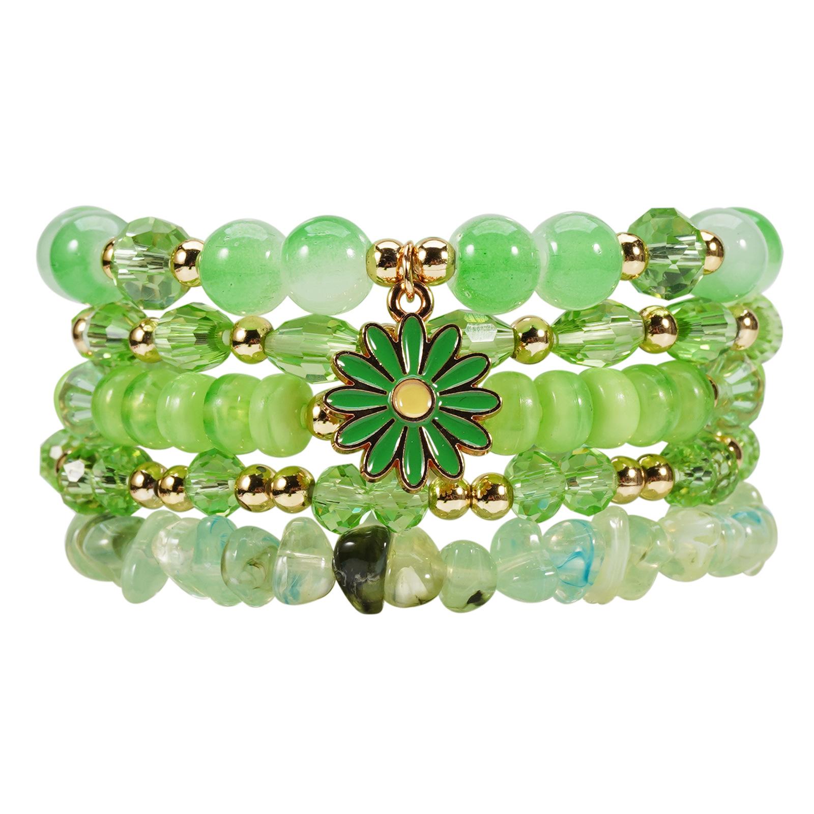 JYL TS Bracelet Bohemian Flower  Multi-strand Invites Beauty & Prosperity Green нью-йорк розовый