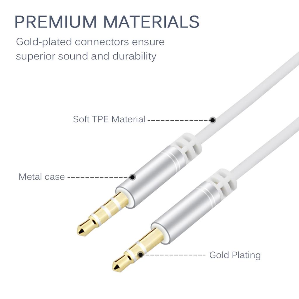 3.5mm Male AUX Cable Conversion Earphone Splitter Mic Auxiliary Speaker Extension Volume