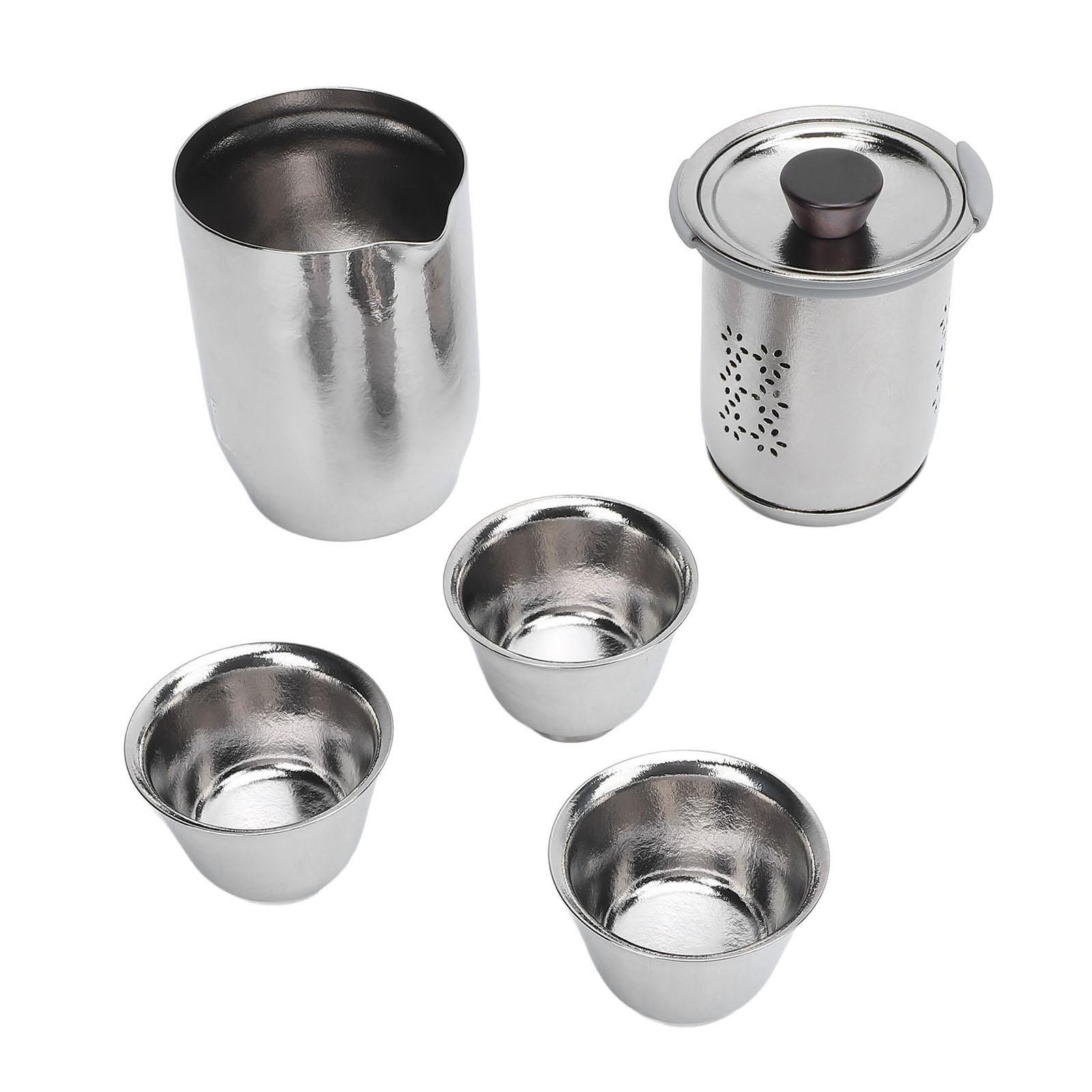 

Pure Ti Travel Tea Set Double Layer Insulated Modern Portable Kung Fu Gongfu Tea Set 300 ML