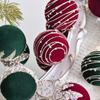 Flocking Christmas Tree Ornament Plastic Painted Ball Christmas Decorations  New Year