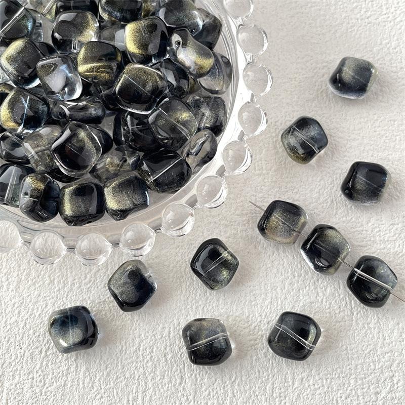 20Pcs  Irregular Square Shape  Glass Loose Beads Charms For Jewelry Making Diy Bracelet Earrings Accessories