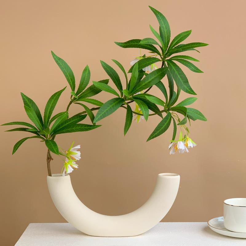 Lifelike Artificial Flower Arrangement - Potted Green Plants for Indoor Decoration in Living or Dining Rooms.
