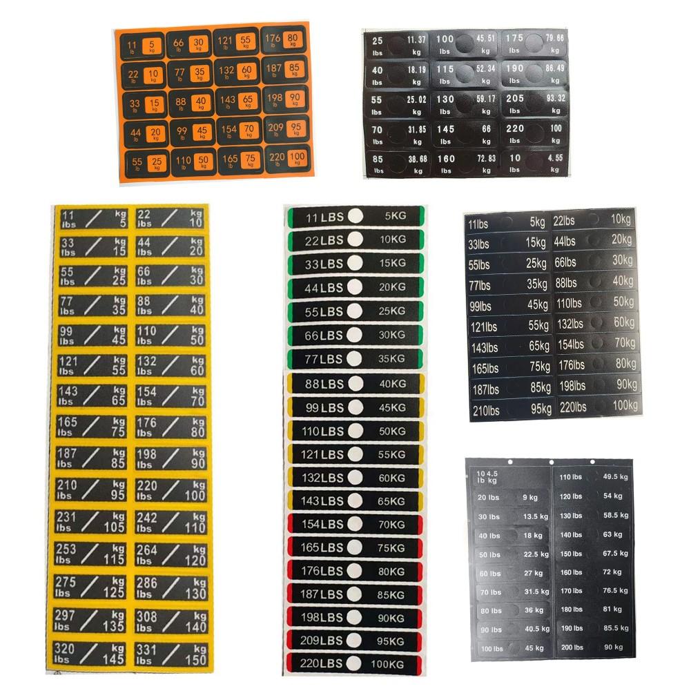 Gym Weight Plate Stickers for Easy Weight Identification and Organization