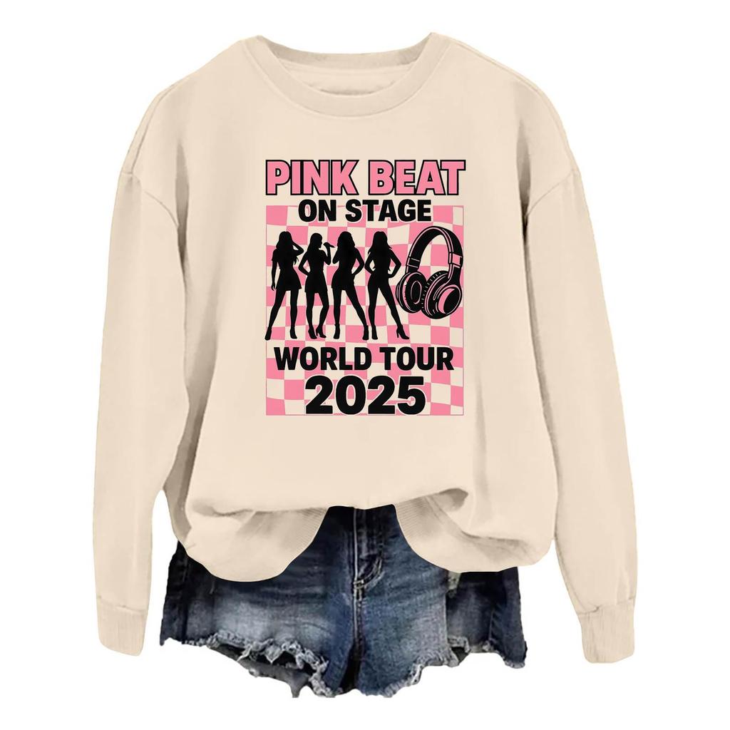 Damen Modisches Und Lässiges Langarm Rundhals Bedrucktes Sweatshirt