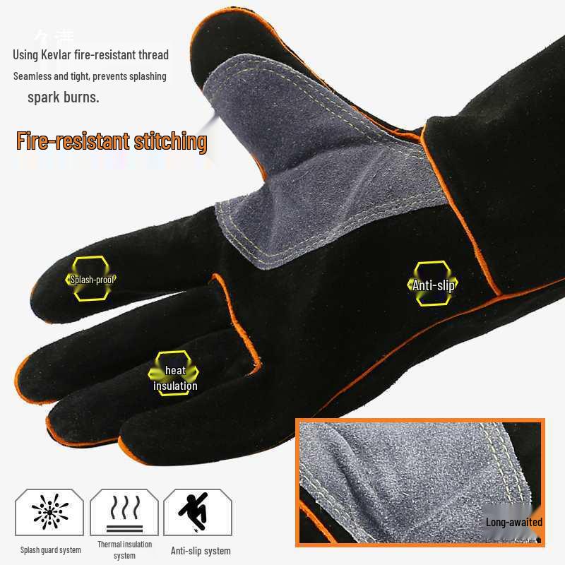 Durable Heat-Resistant Full Cowhide Welding Gloves