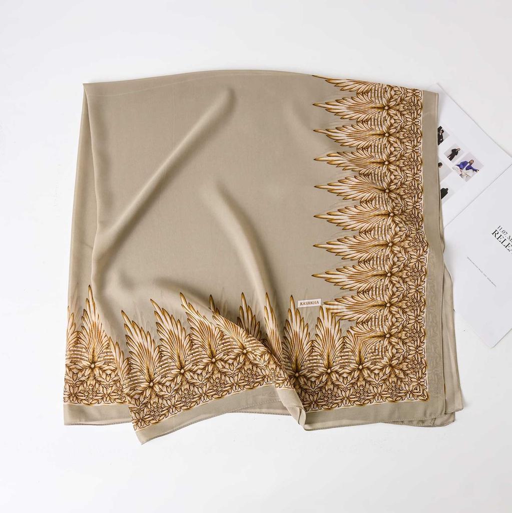 Novo Lenço Quadrado Protetor Solar Lenço de Seda Estampado Lenço Fino Lenço