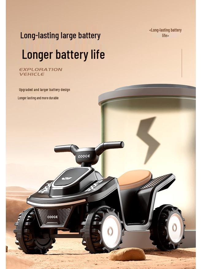 Elektrisches Kinderstrandauto mit Lichtern & Musik, Wiederaufladbares Modell für 1- bis 4-Jährige