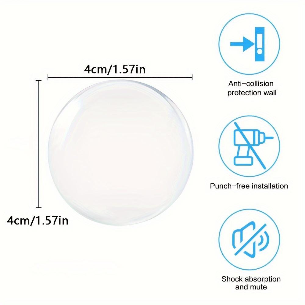 6pcs Door Handle Bumper Pad Self Adhesive Transparent Silicone Wall Protector Anti Bump Washable Reusable Round Door Stopper