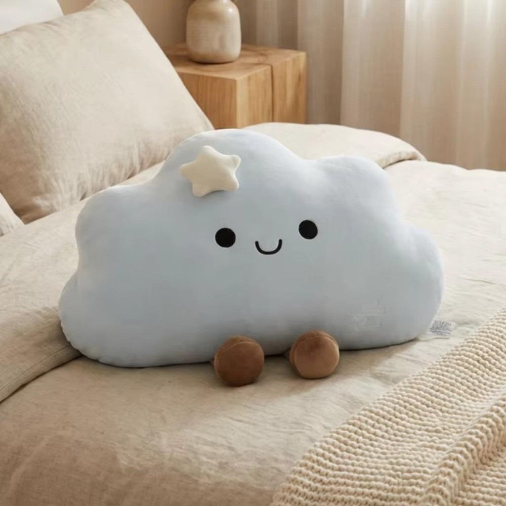 White Blue Pink Stuffed Simulation Pillow Fluffy Soft Sofa Cushion Soft Cloud Plush Toy Sofa