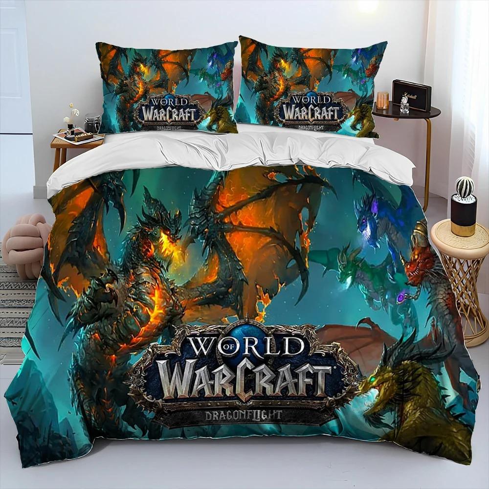 World of Warcraft,WOW ,Game Printed Comforter Bedding Set,Duvet Cover Bed Set Quilt Cover Pillowcase,king Queen Size Bedding Set