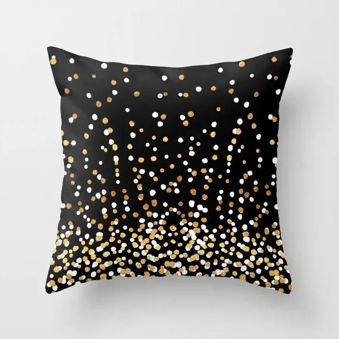 Brand New Gold Black Marble Geometric Cushion Covers Polyester Modern Decorative Throw Pillows Cover Sofa Car Seats Pillows Case