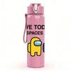 1 Pezzo Salva Spazio Personaggio Equipaggio Gioco Astronavigante 750ml Bottiglia d'Acqua Colorata in Plastica Tappo a Flip con Cannuccia Anti-perdita Per Sport Ufficio Uso Domestico