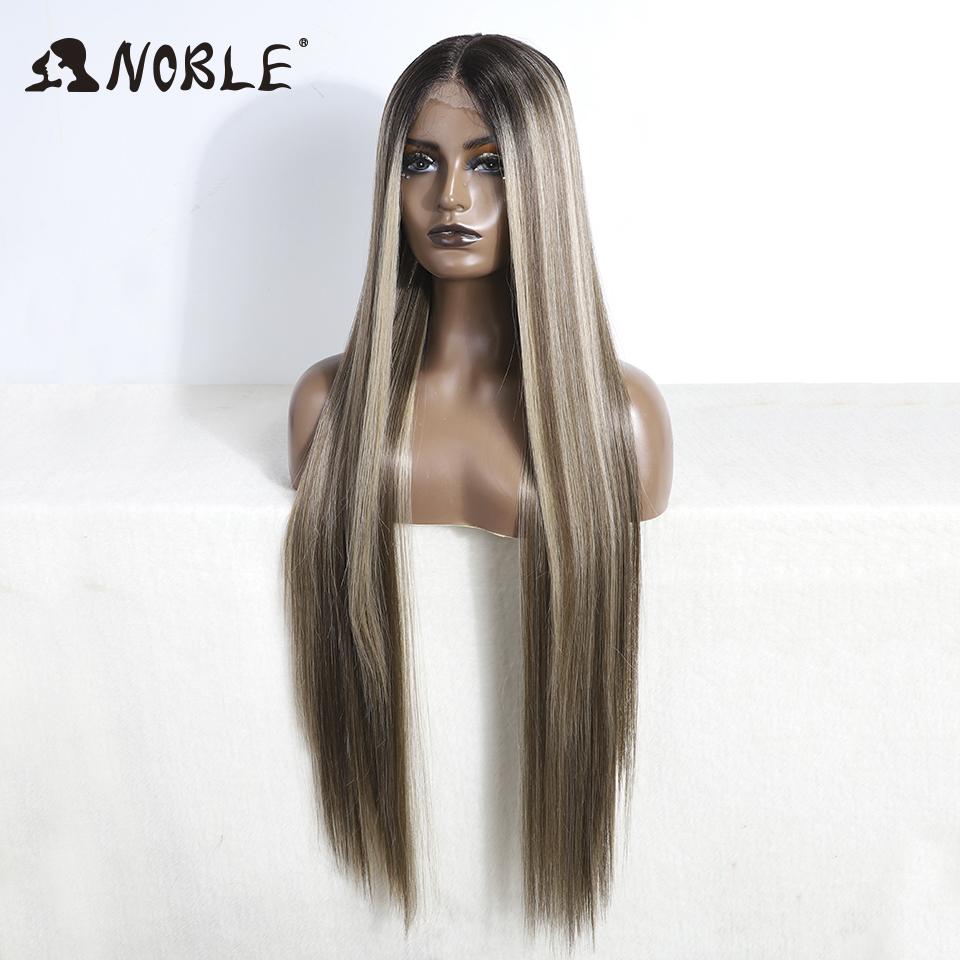 Perruques en Dentelle Cosplay Nobles Pour Femmes Longues Droites Synthétiques Dentelle 36 Pouces Ombre Blonde Perruque en Dentelle Perruque Blonde Perruque Synthétique en Dentelle