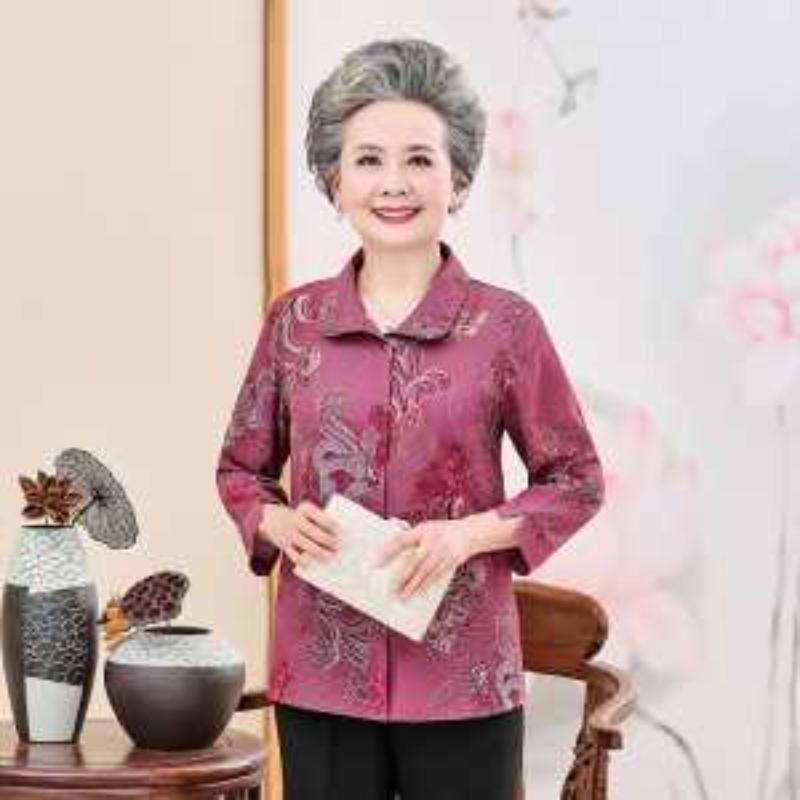 Geblümte Bluse für ältere Damen Locker Langarm Elegant Lässig Hemd