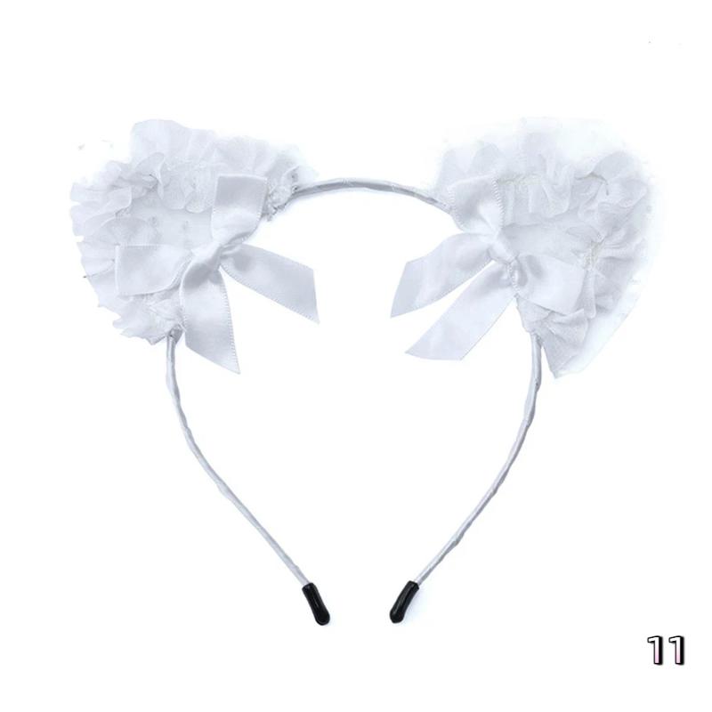 Sexy Bunny Ears And Cat Ear Rabbit Ear Hair Accessory Lace Feathe-r Headband for Women Cosplay Costume Party Headwear