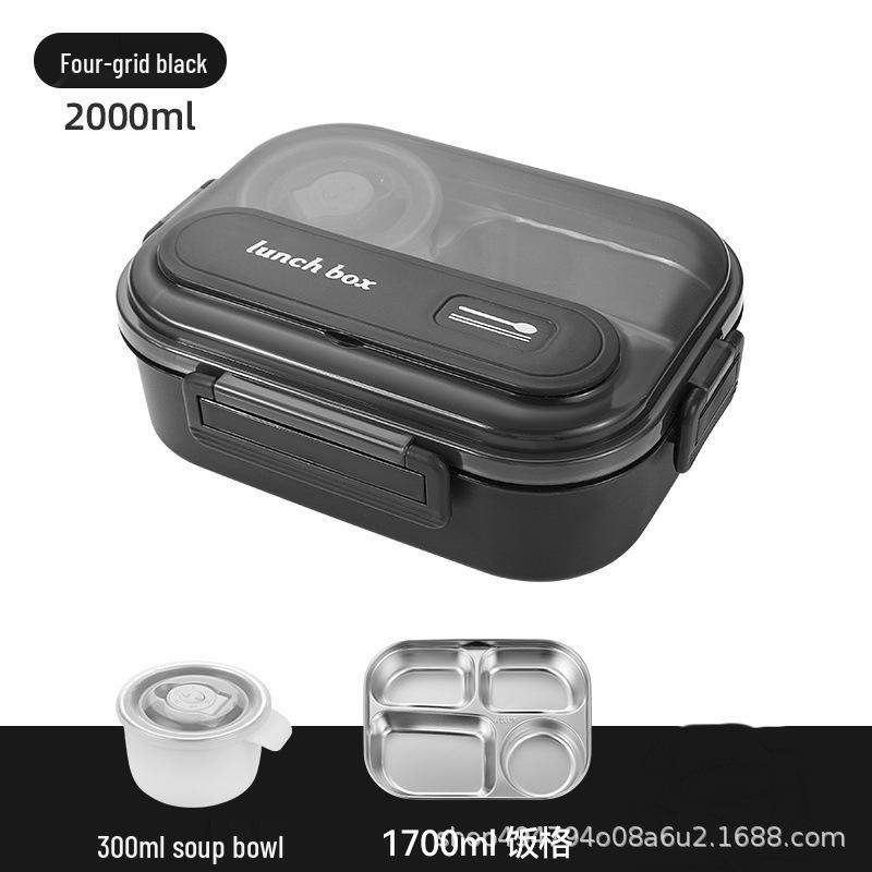 304 Stainless Steel Large Compartment Lunch Box: Microwave Safe for Students and Office Workers