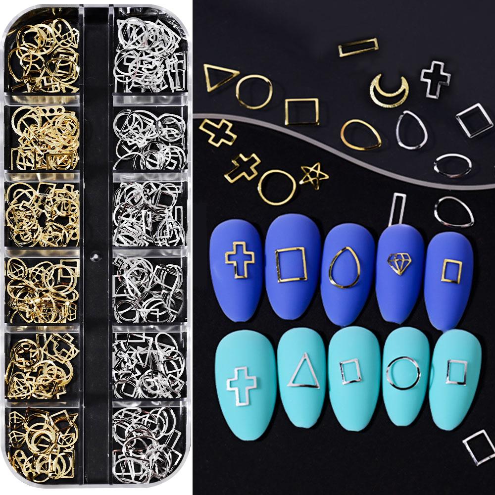 Ocean Starfish Shell Nail Charms Golden Silver Metal Nail Art Decoration 3D Nail Rivet Metallic Slice DIY Manicure Nail PartsY2K