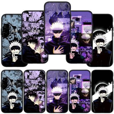Samsung Galaxy S24 S23 iPhone 16 15 14 Xiaomi Redmi Note 13 12 11 10 Plus 9 Pro Max X XR Telefon Kılıfı Karikatür Jujutsu Kaisen Gojo Satoru OPPO Huawei
