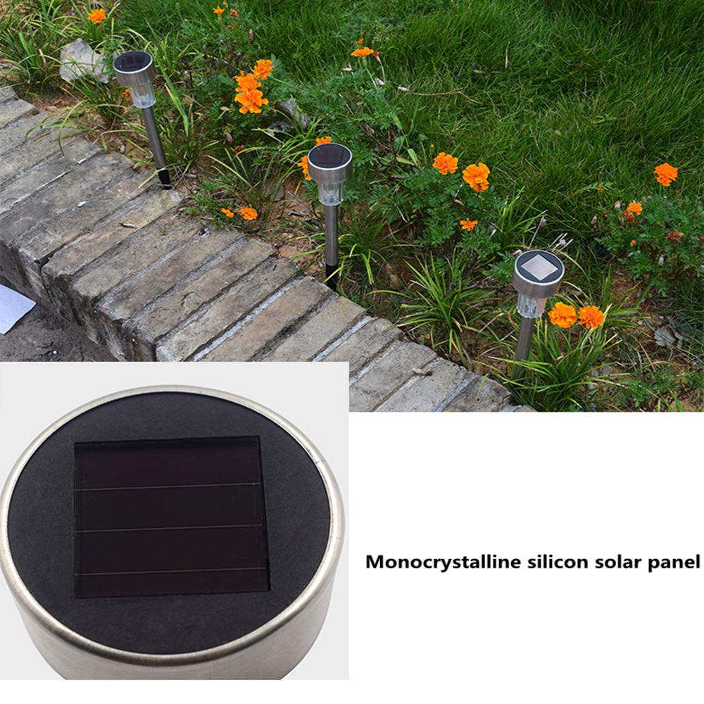 New 4 Pieces Garden Outdoor Stainless Steel LED Lawn Solar Landscape Path Lights Lamp
