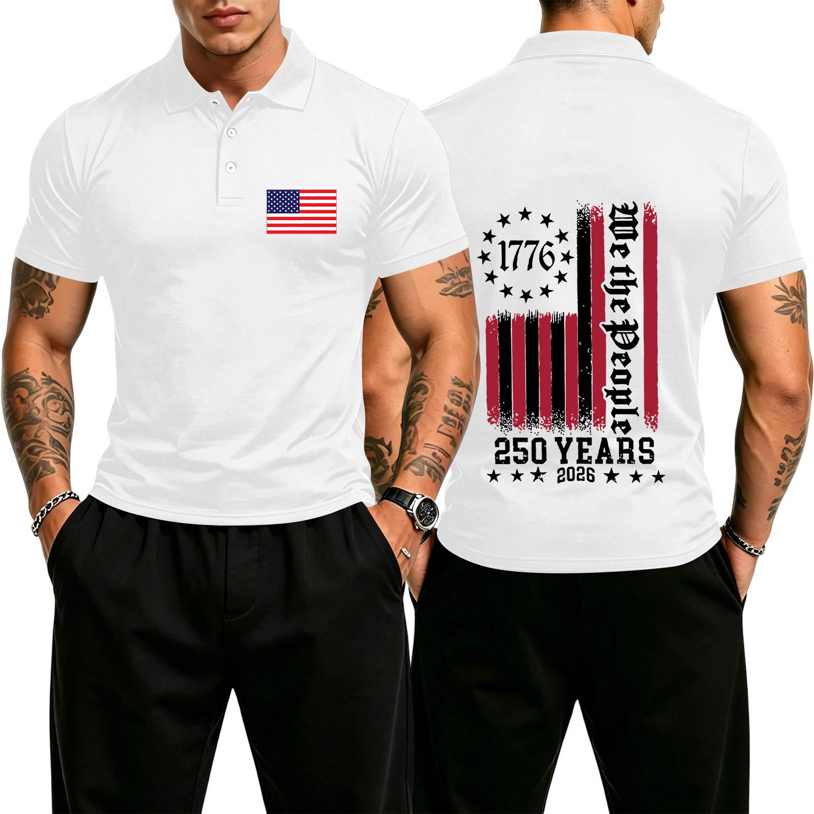 

Men s Casual Gradient Polo Shirt Short Sleeve Button Down Collar Soft Fabric Classic Fit Lightweight Summer Top XL білий