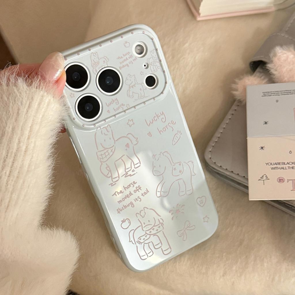 Line Pony is suitable for Apple 17 phone case, iPhone 16 Pro Max, simple New Year 13 soft case 1511