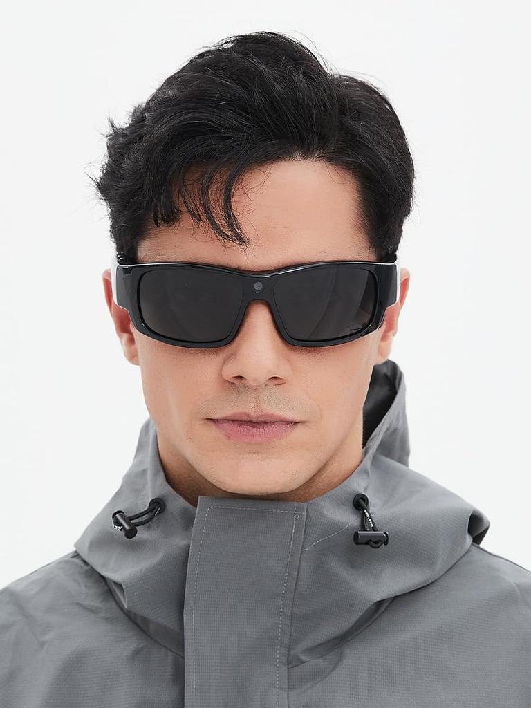 OhO Smart HD Video Recording Camera Sunglasses for Indoor Outdoor UV400 Protection Polarized Glasses, & Sports, Lens.