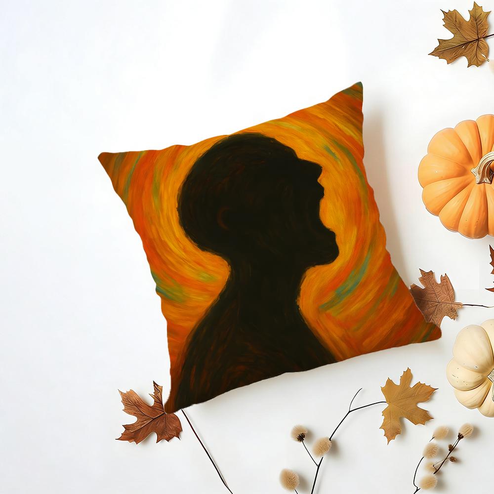 Emotional Outlet Art Painting Cushion Cover Washable Linen Pillowcase Soft  for Daily Sofa Bed Home Room Decor