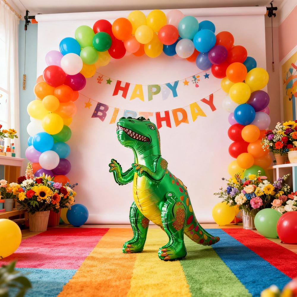 1 pièce Ballons en aluminium Tyrannosaure Rex Énorme Debout 3D Ballon Dinosaure Simulation Décoration Fête d'Anniversaire Thème Jurassique