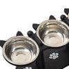 Elevated Cat Bowls Feeding Station Portable Stable with 3 Stainless Steel Pet Dish for