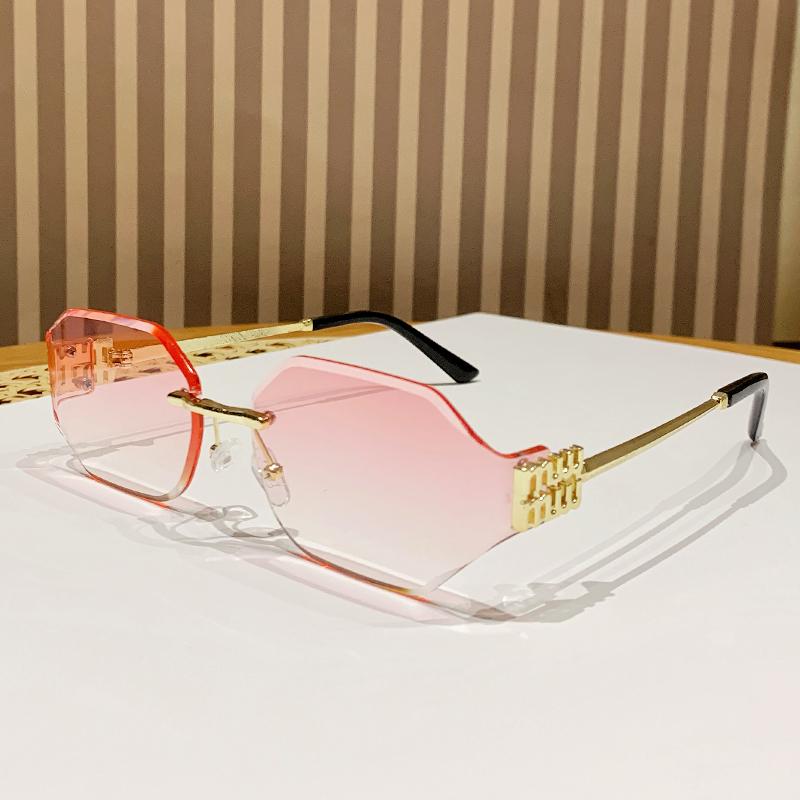 Xiaomi Mi New Metal Sunglasses Women's Frameless Curved Fashion Sunglasses High-end Trendy Small Frame Sunglasses 90322