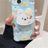 Korea Cute Cartoon Quicksand Puppy Bracket Phone Grip Tok Griptok Holder Ring For iPhone 16 Phone Stand Support Holder Girl Gift
