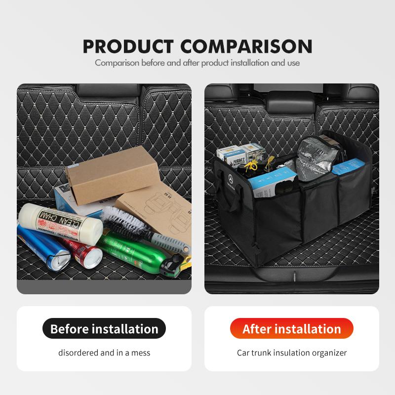 Car Trunk Insulation Organizer Folding Waterproof Storage Box For Benz CLK GLC W212 C200 C300 W203 W204 W205 W169 W176 GLC
