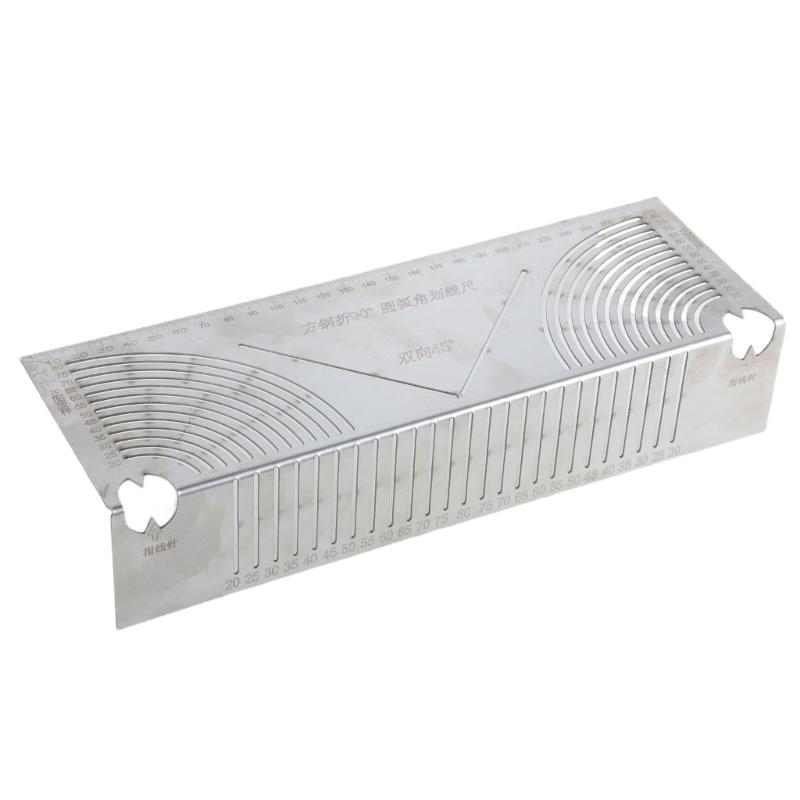Rounded Corner Drawing Ruler Square Tube Multifunctional Folding Right Angles Drawing Tool Line Drawer Drawing Ruler