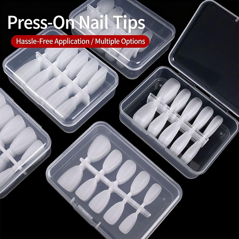 100Pcs Short Matte False Nails Full Cover Coffin Square Almond Press On False Nails Soft Gel Nail Tips Manicure Extension Tools