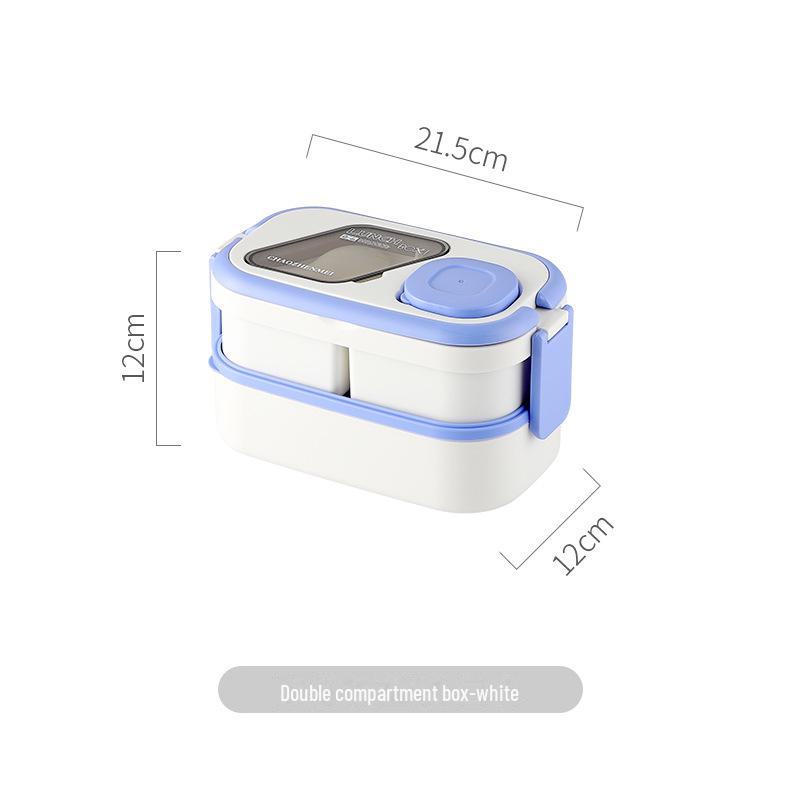 

Многослойный ланч-бокс, пригодный для использования в микроволновой печи, со столовыми приборами и контейнером для хранения свежих продуктов