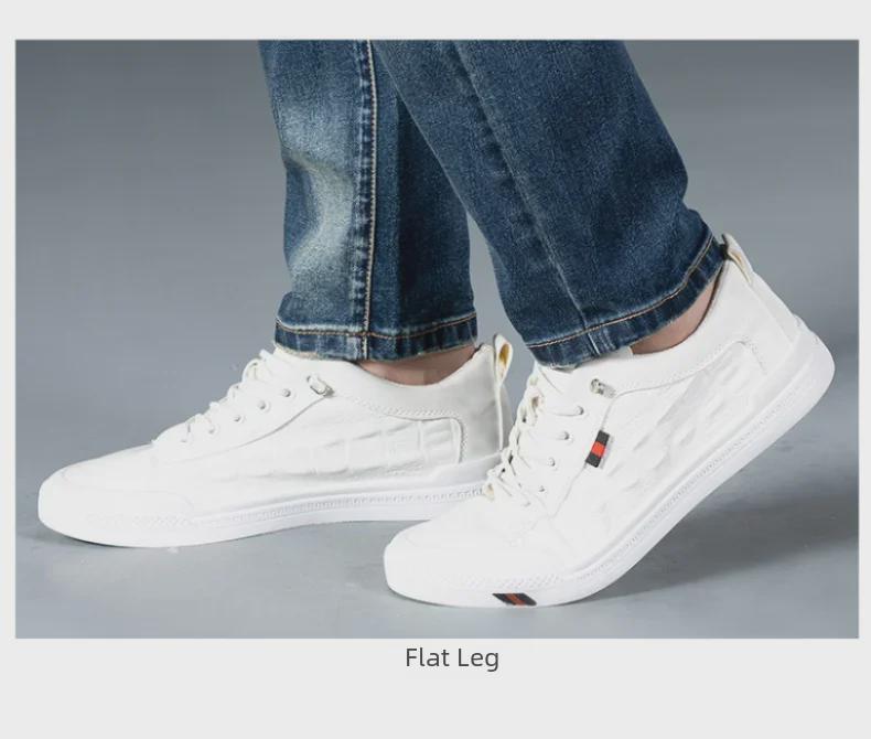 Men's Ripped Embroidered Skinny Jeans - Fashionable Elastic Slim Fit Pants