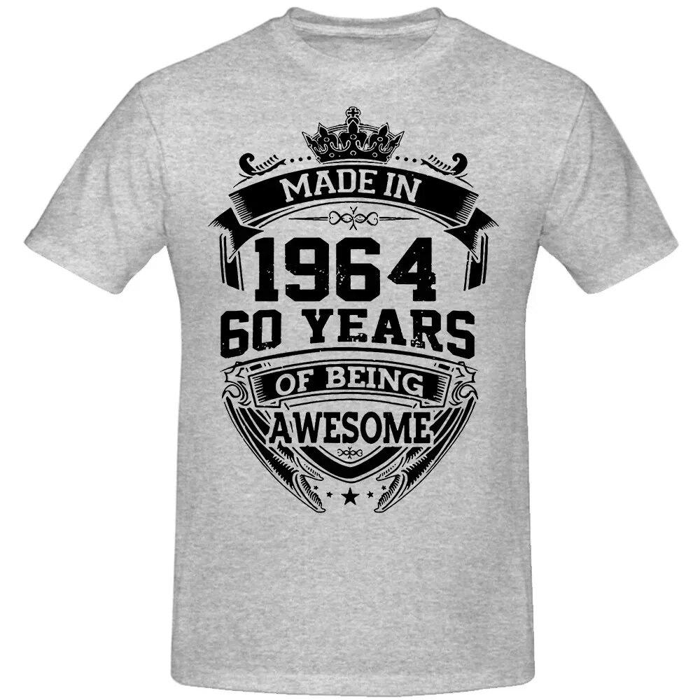 Unisex ženy Narozeniny Výročí Vtipná trička Vyrobeno v roce 1964 60. 60 let Vintage Bavlněné tričko Dárek Tričko s krátkým rukávem