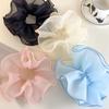 Ballet Style Double-Layer Mesh Intestine Hair Ring Headwear, Mesh Ears Folded Pleats Meatball Hair Ring