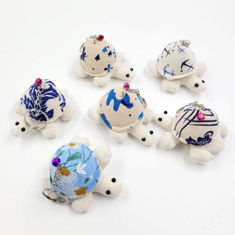 Thai Handmade Linen Turtle Keychain (Random Design) G