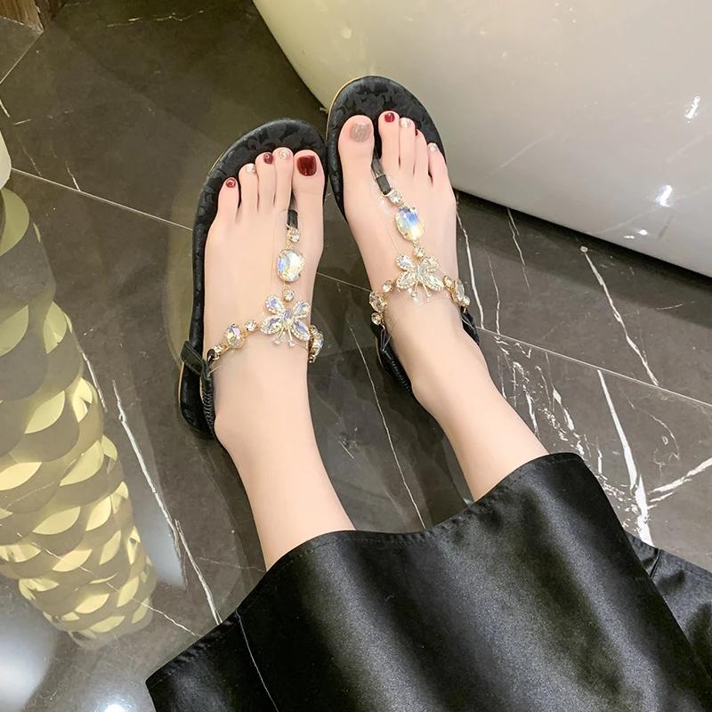 Summer Toe Sandals 2025 New High-quality Solid Color Non-Slip Women's Shoes 36-43 Large Size Banquet Sandals